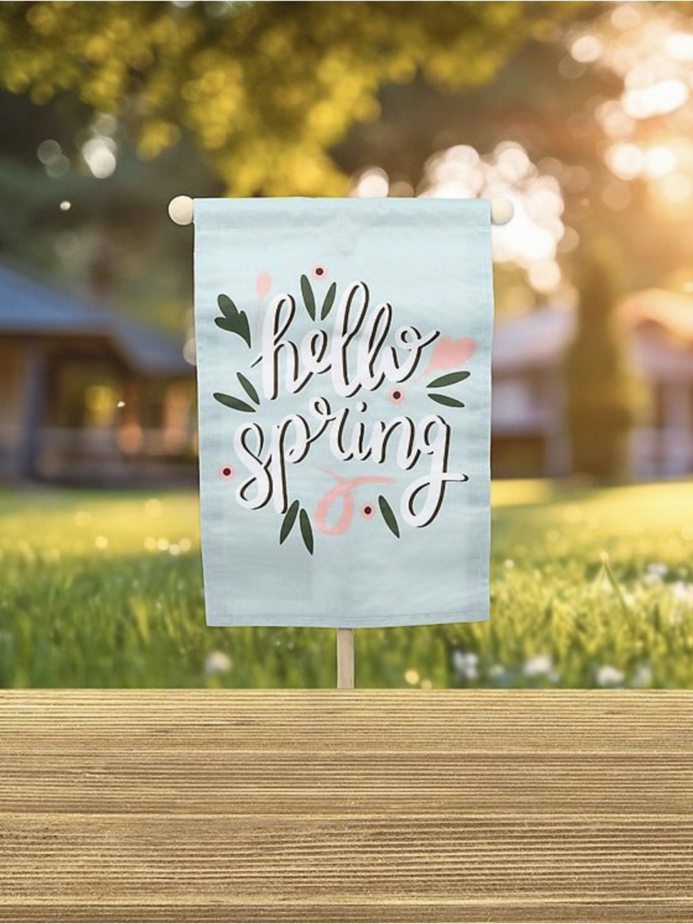 Hello Spring Garden Banner - Picture 1 of 3